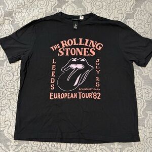 H&M The Rolling Stones European Tour Leeds July 25 ‘82 Band T-Shirt Black